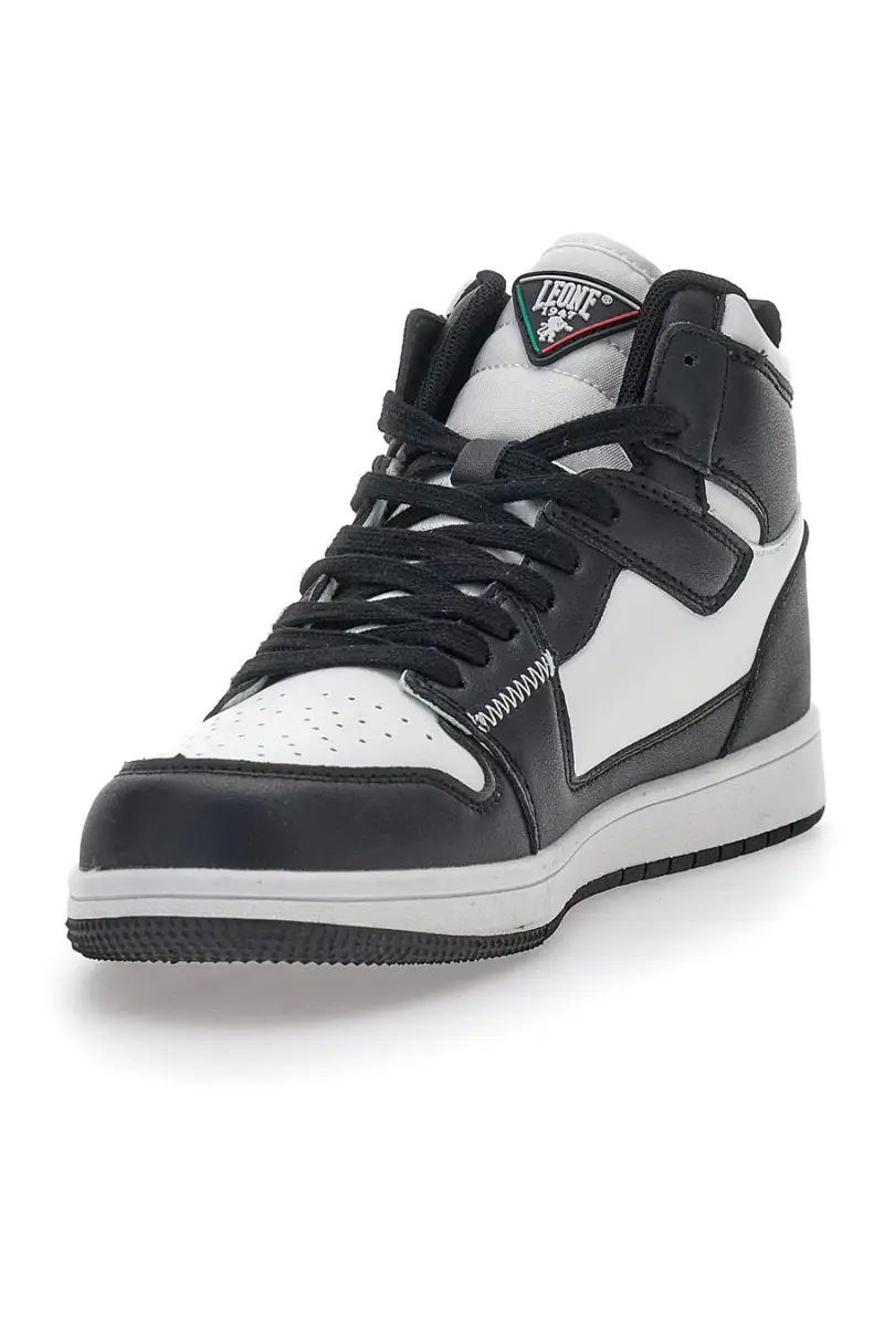 Sneakers Mid Cut Bianche e Nere Leone M075S9 [NERO] miniatura 3