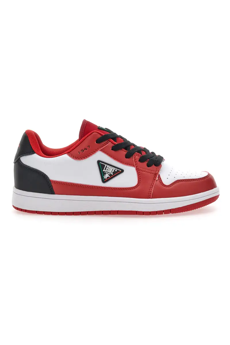 Sneakers rosse e bianche con lacci neri LEONE M075S9LOW [ROSSO]