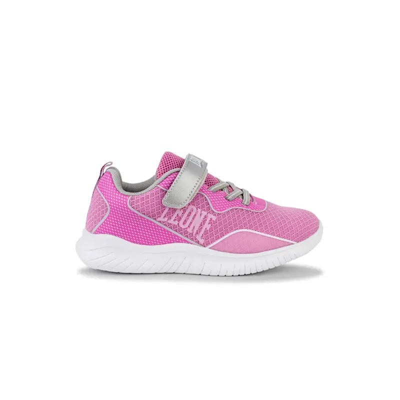 Sneakers running rosa da bambina con velcro