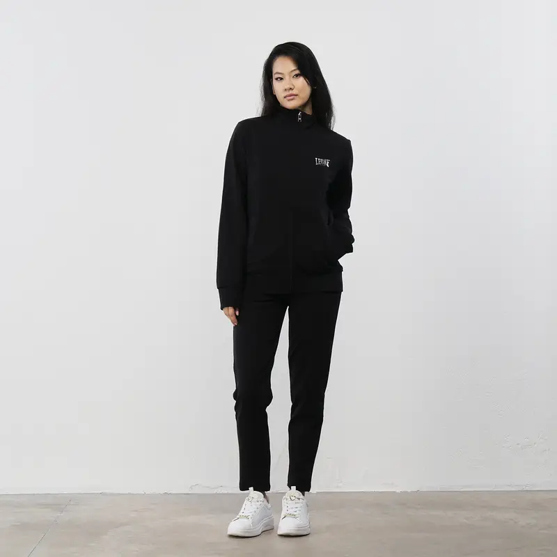 Tuta sportiva da donna nera con logo