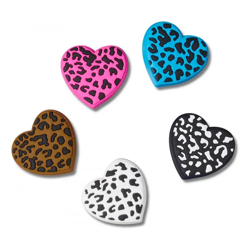 Leopard animal print heart 5 pack
