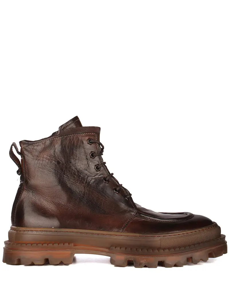 stivaletto stringato MARRONE