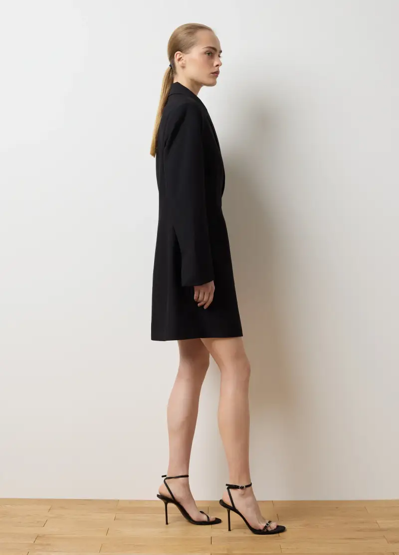 Abito Elegante Nero Vestibilità Fitted Con Zip, Donna, Nero miniatura 2