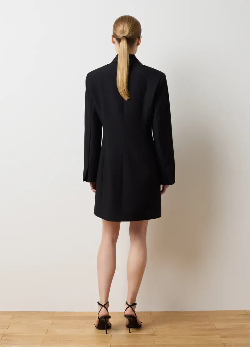 Abito Elegante Nero Vestibilità Fitted Con Zip, Donna, Nero miniatura 3
