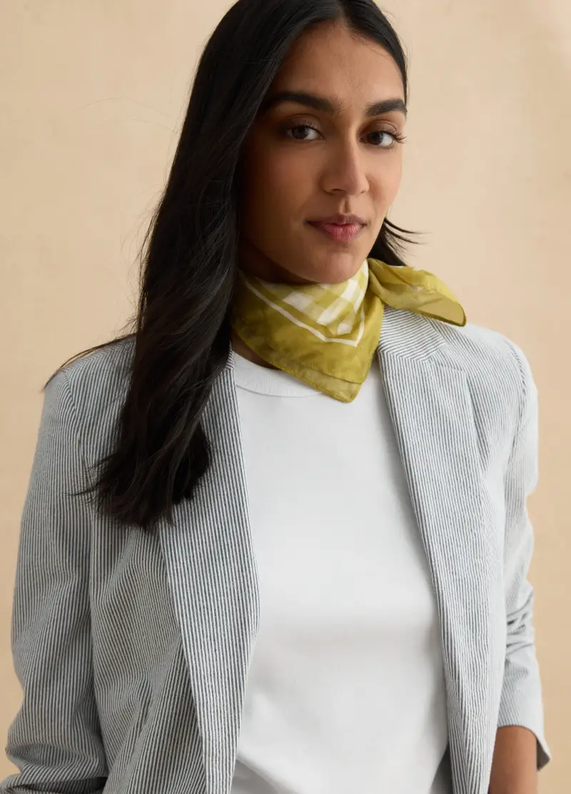 Blazer Multicolor In Cotone Elasticizzato, Donna, Azzurro