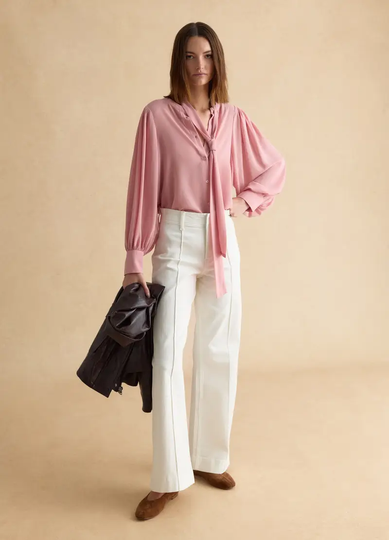 Blusa Rosa Regular Fit Con Bottoni, Donna, Rosa miniatura 2