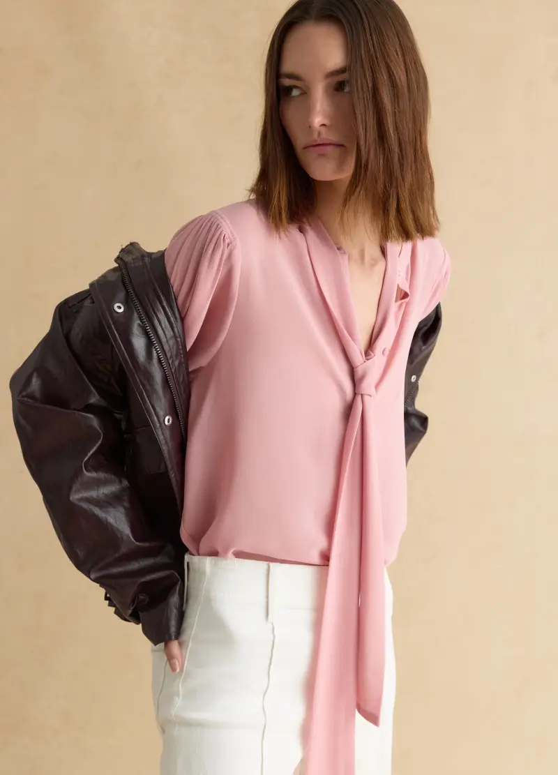 Blusa Rosa Regular Fit Con Bottoni, Donna, Rosa