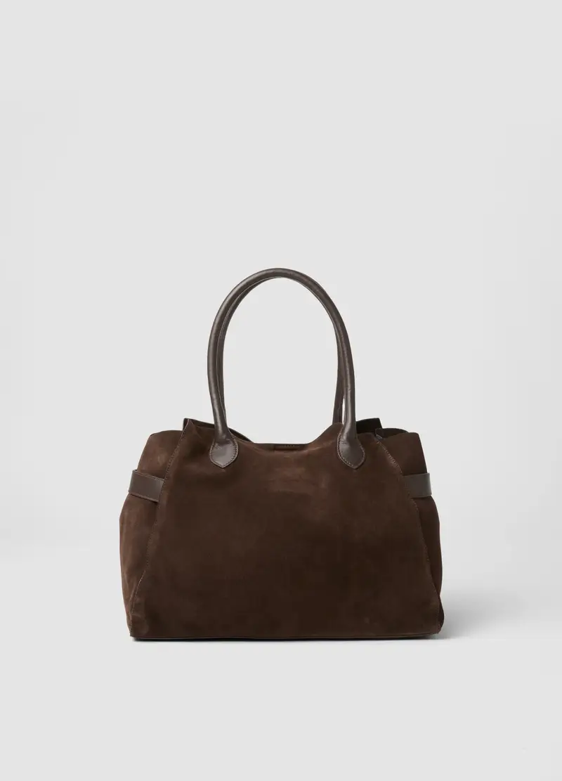 Borsa Marrone In Vera Pelle, Donna, Marrone miniatura 2