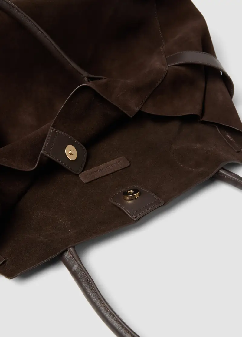 Borsa Marrone In Vera Pelle, Donna, Marrone miniatura 3