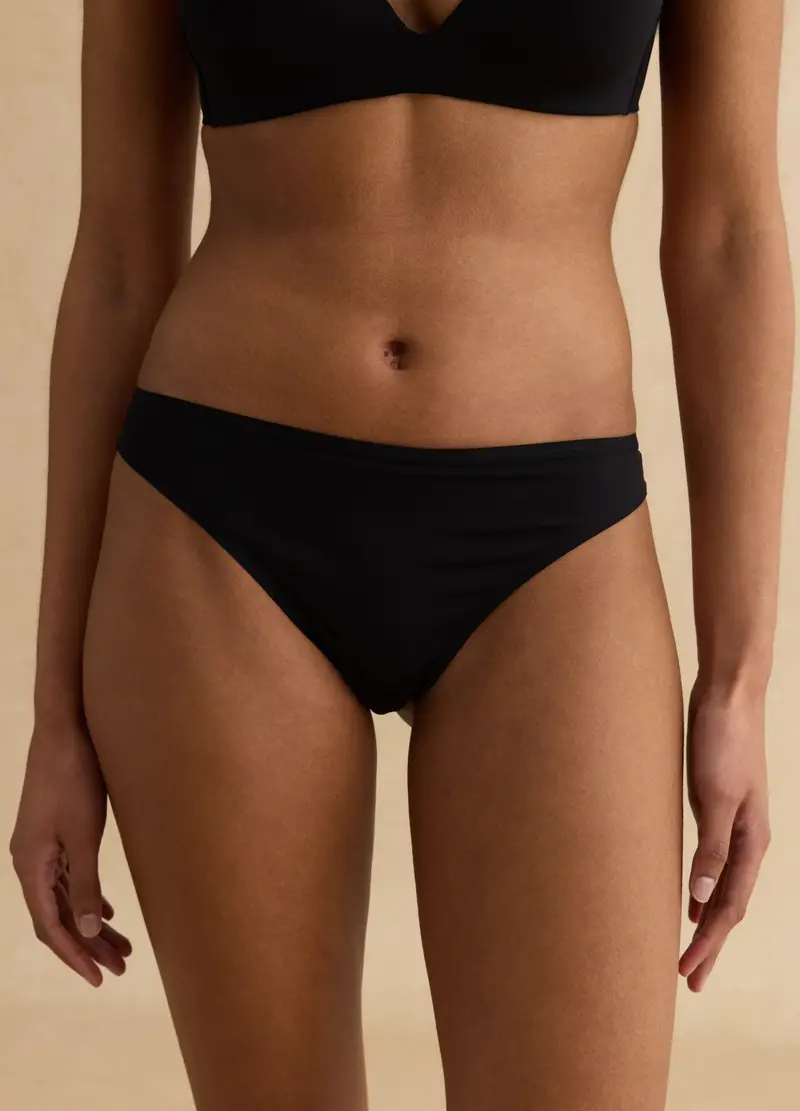 Brasiliana Nera In Microfibra, Donna, Nero miniatura 2