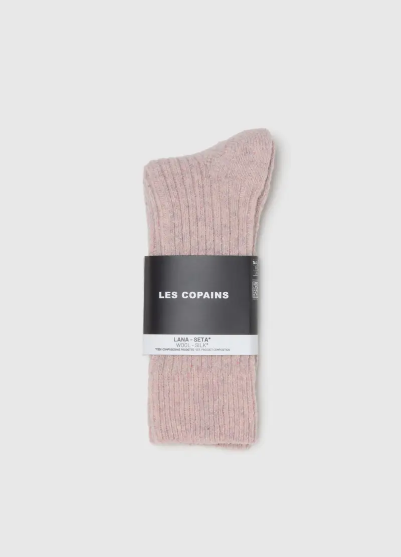 Calzini Lunghi Lilla In Misto Lana E Seta, Donna, Viola