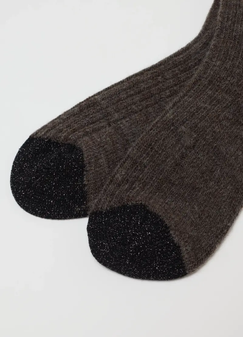 Calzini Lunghi Marroni, Donna, Multicolor miniatura 3