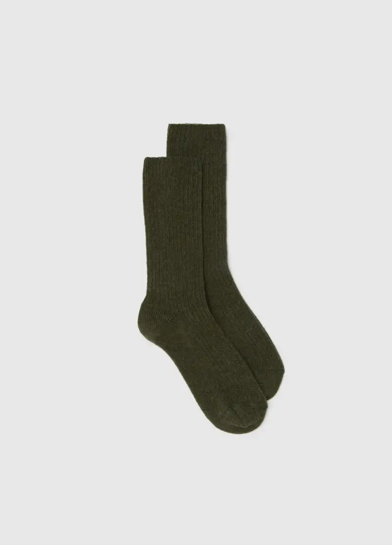 Calzini Verdi A Costine, Donna, Verde miniatura 2