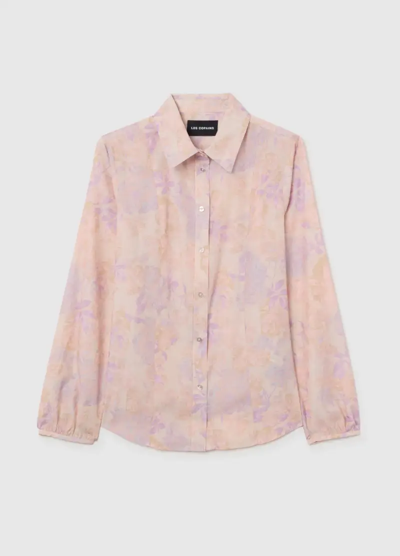 Camicia Floreale In Raso Multicolor Regular Fit, Donna, Multicolor