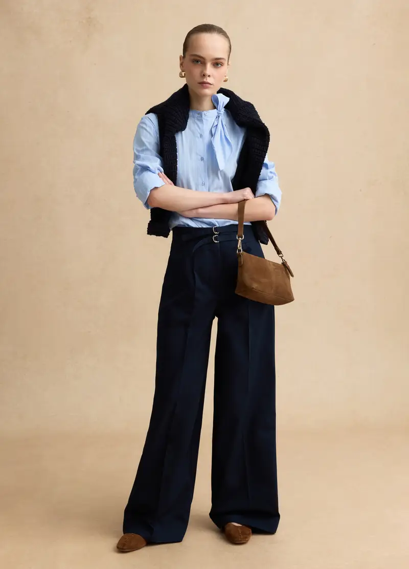 Camicia In Cotone Elasticizzato A Righe Multicolor Oversize Fit, Donna, Multicolor miniatura 2