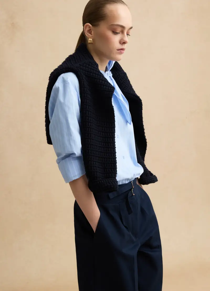 Camicia In Cotone Elasticizzato A Righe Multicolor Oversize Fit, Donna, Multicolor