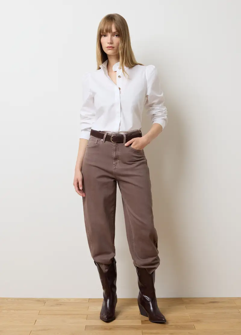 Camicia In Puro Cotone Bianca Regular Fit, Donna, Bianco miniatura 2