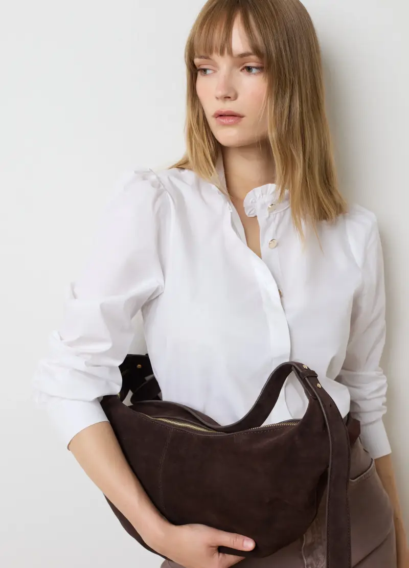 Camicia In Puro Cotone Bianca Regular Fit, Donna, Bianco