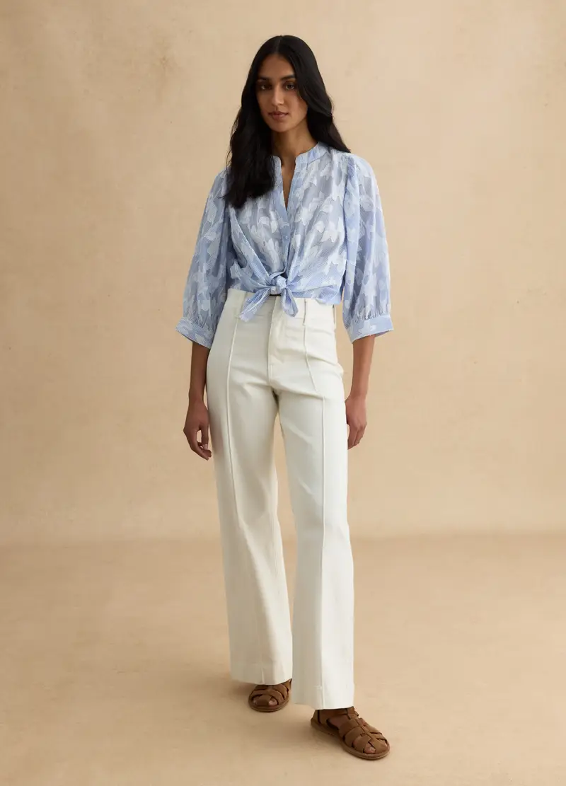 Camicia In Puro Cotone Multicolor Regular Fit Con Design Floreale, Donna, Multicolor miniatura 2