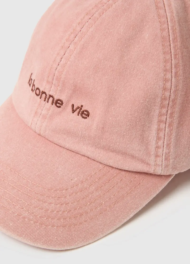 Cappello Da Baseball In Puro Cotone Rosa Con Ricamo, Donna, Rosa miniatura 3