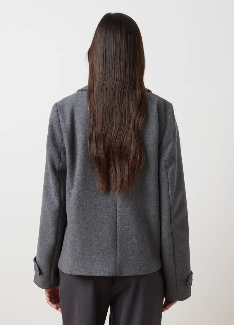 Cappotto In Misto Lana Grigio Regular Fit, Donna, Grigio miniatura 3