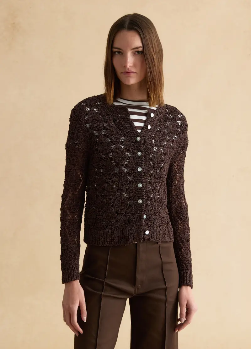 LES COPAINS Cardigan Donna Marrone 4329891 miniatura 3