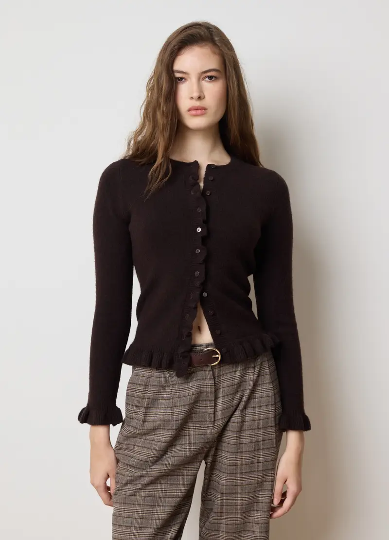 LES COPAINS Cardigan Donna Marrone 4153765 miniatura 3