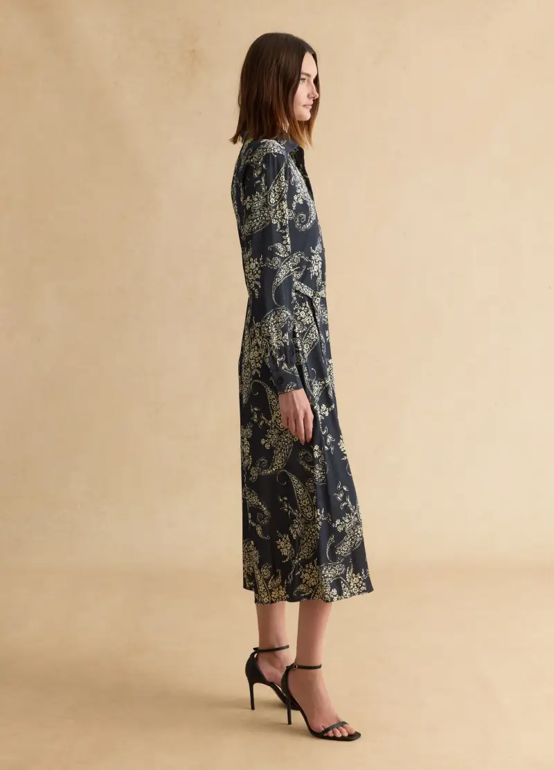 Chemisier In Misto Viscosa Multicolor Regular Fit Con Motivo Floreale, Donna, Multicolor miniatura 3