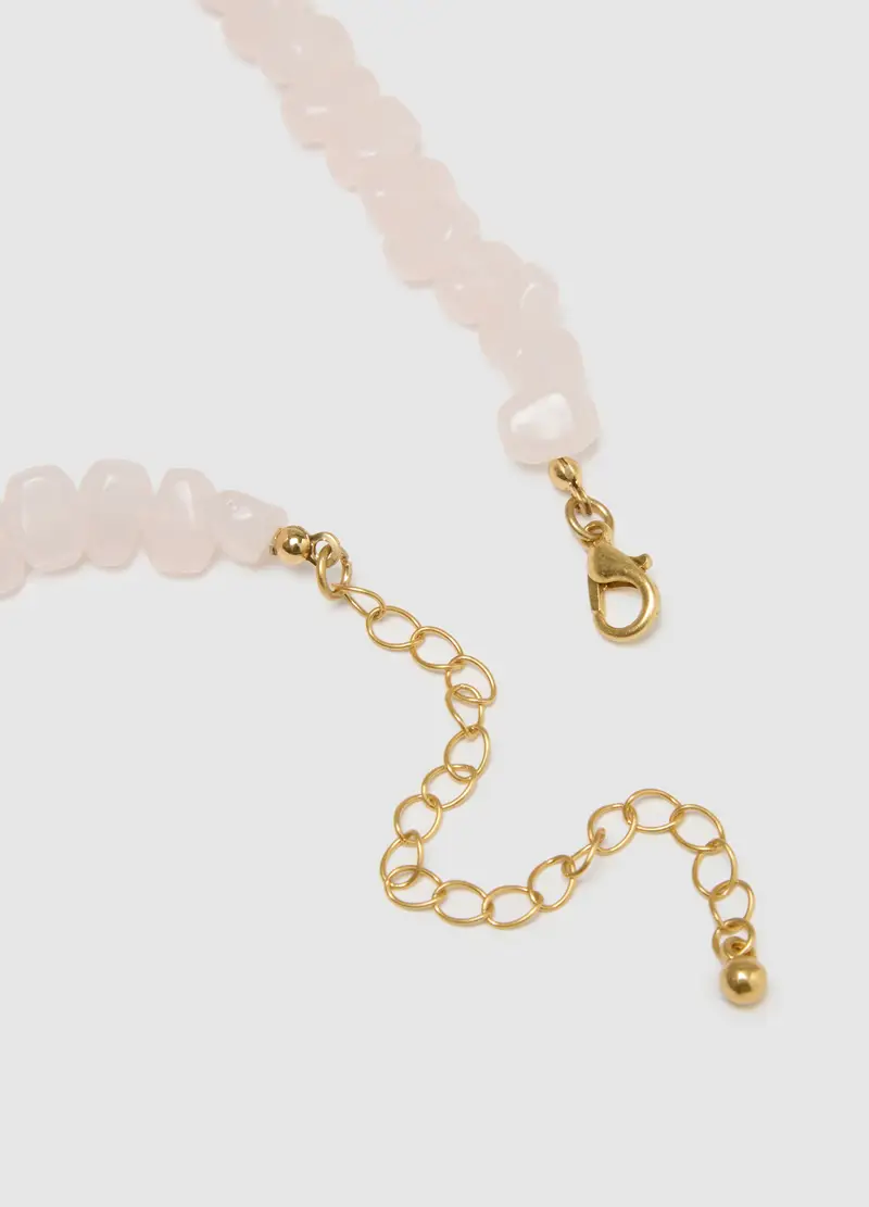 Collana In Vetro Rosa Con Ciondoli, Donna, Rosa miniatura 2