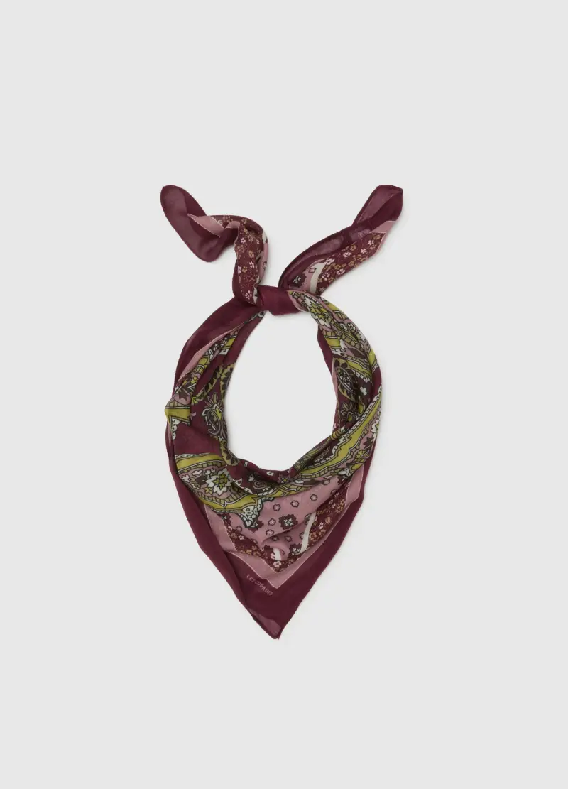 Foulard Viola In Puro Viscosa, Donna, Rosso