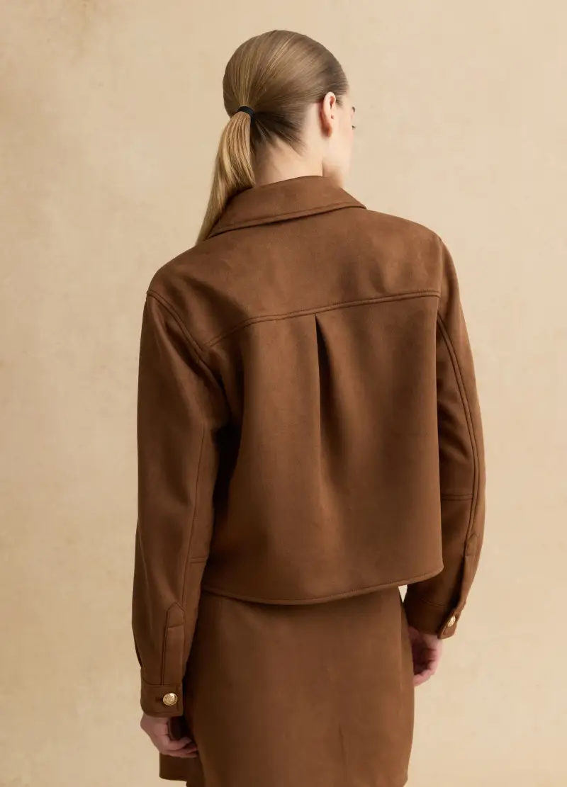 Les Copains Giacca Elegante Marrone Regular Fit con Bottoni Dorati miniatura 3