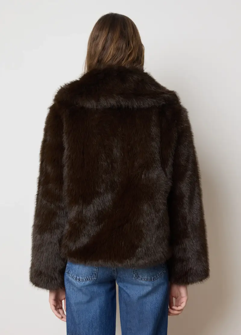 Giacca Foderata Marrone Regular Fit Con Zip, Donna, Marrone miniatura 3