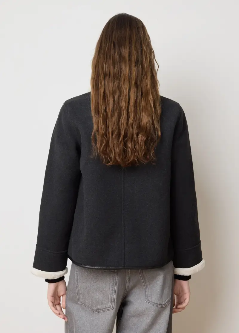 Giacca Nera Con Colletto Regular Fit Con Bottoni, Donna, Nero miniatura 3