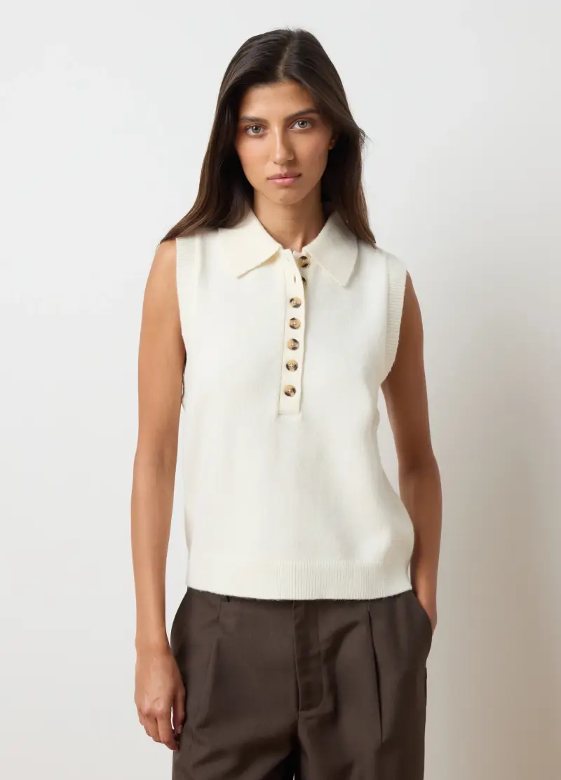 LES COPAINS Gilet Donna Beige 4328867 miniatura 3