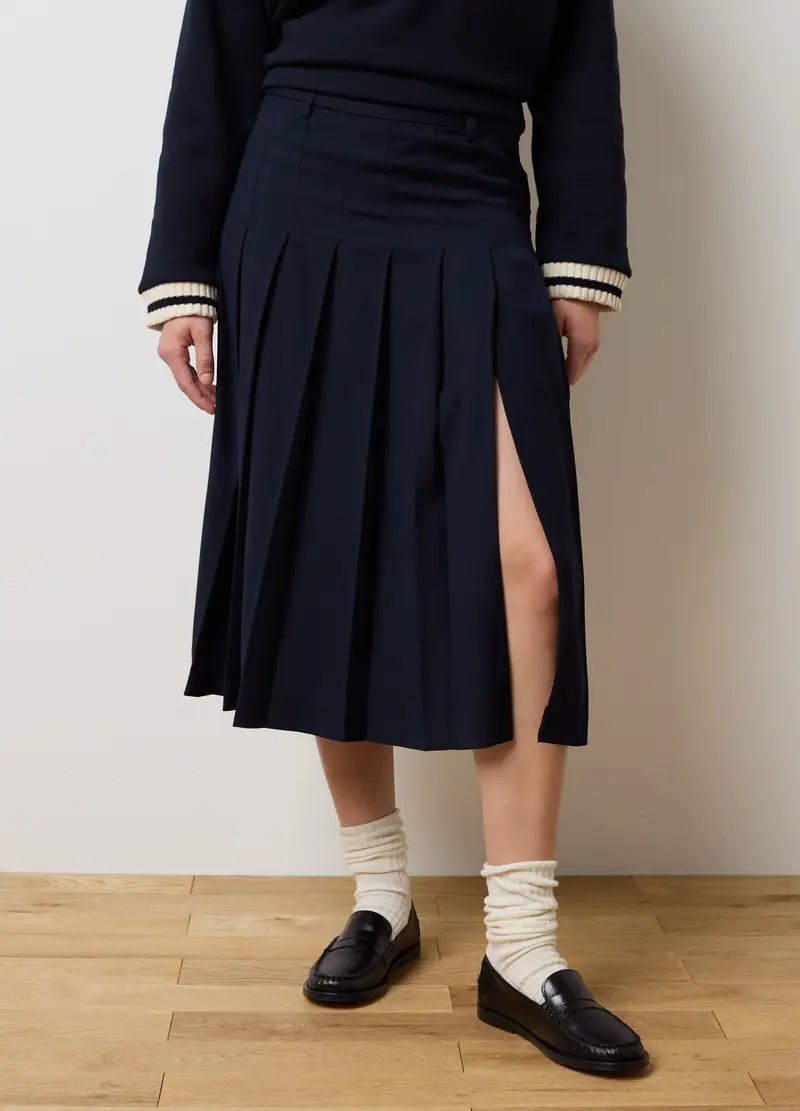 , Gonna Blu Elasticizzata, Donna, Blu miniatura 2