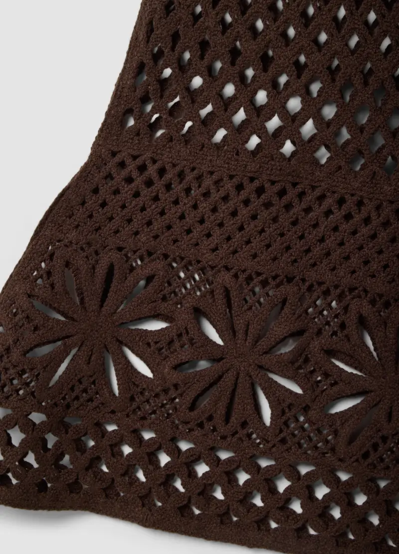 Gonna Lunga In Misto Cotone Marrone Regular Fit Con Design A Maglia, Donna, Marrone miniatura 2