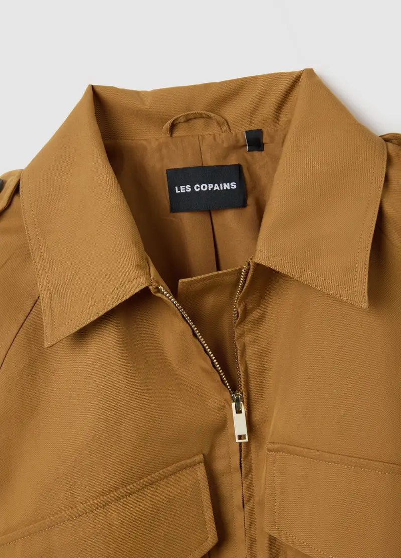 LES COPAINS, Giacca In Misto Cotone Marrone Regular Fit, Donna, Marrone miniatura 2