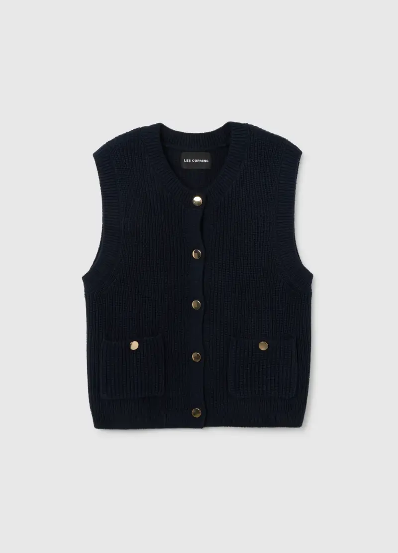 LES COPAINS HOUSEBRAND Gilet Donna Blu 2771913