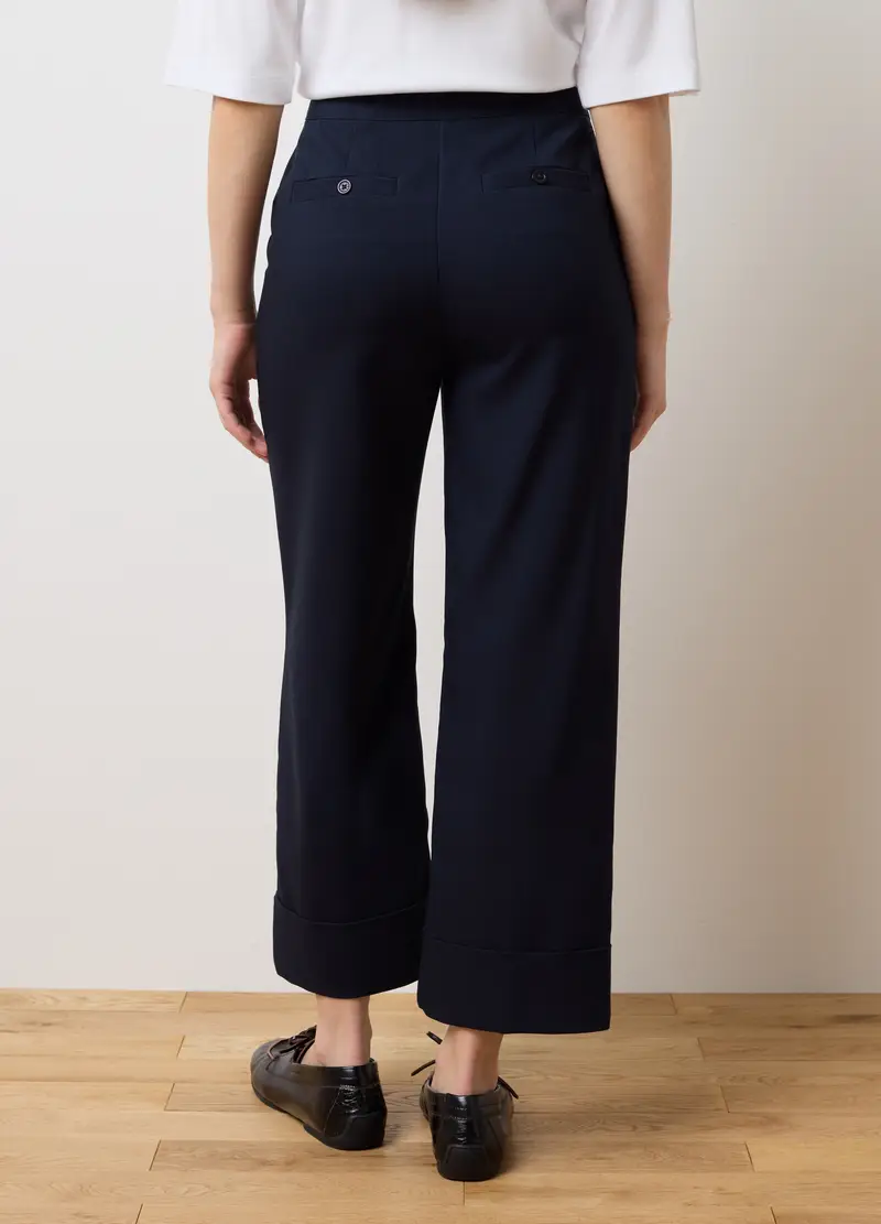 LES COPAINS, Pantaloni In Misto Blu Regular Fit, Donna, Blu miniatura 3