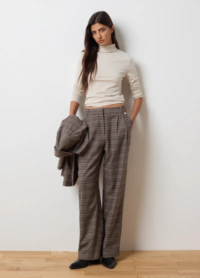 Maglia A Collo Alto Beige Regular Fit, Donna, Beige miniatura 2