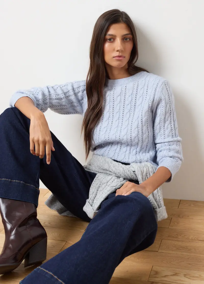 Maglione Azzurro Regular Fit, Donna, Azzurro