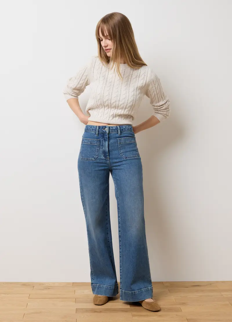 Maglione Beige Regular Fit, Donna, Beige miniatura 2