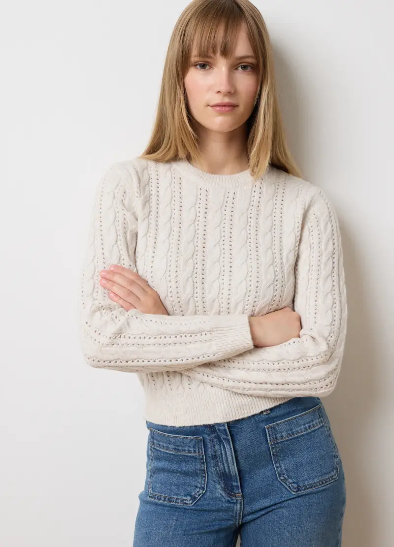 Maglione Beige Regular Fit, Donna, Beige