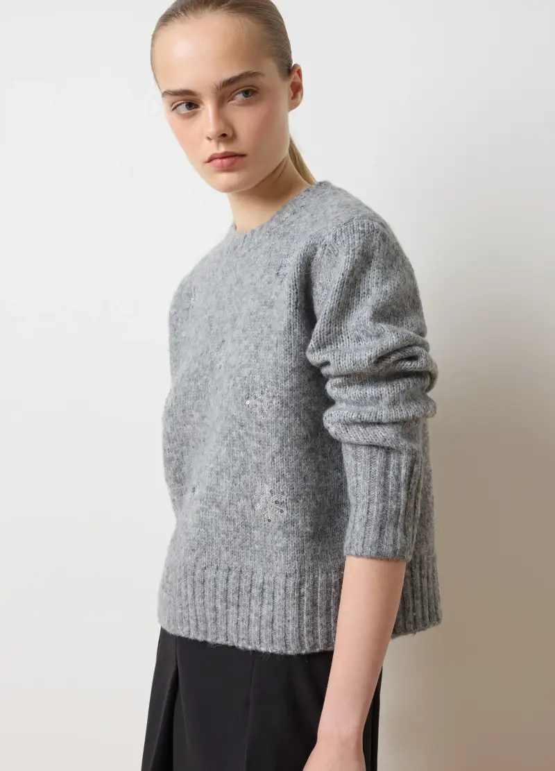 Maglione Grigio Vestibilità Oversize Con Decorazioni, Donna, Grigio