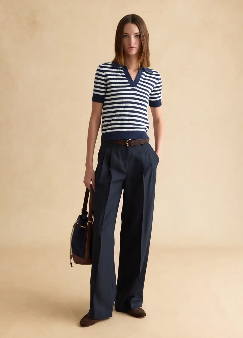 Maglione In Misto Cotone A Righe Multicolor Regular Fit, Donna, Multicolor miniatura 2