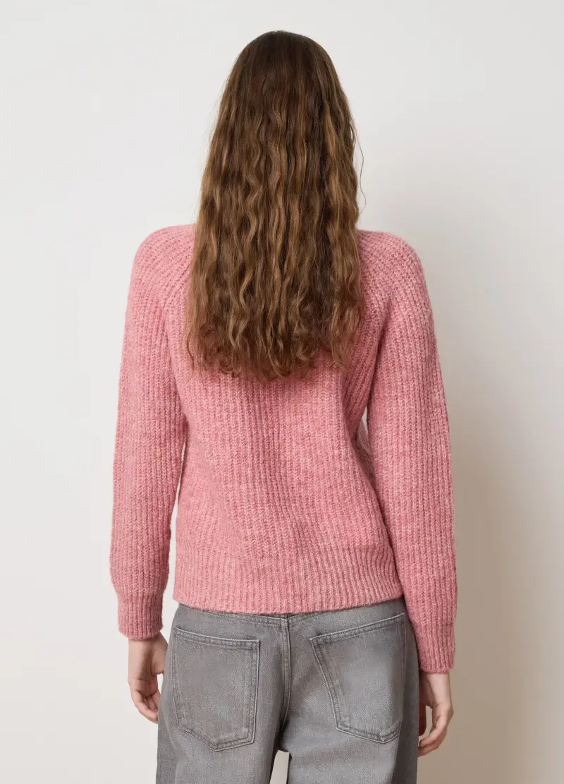 Maglione Rosa A Coste Regular Fit, Donna, Rosa miniatura 3