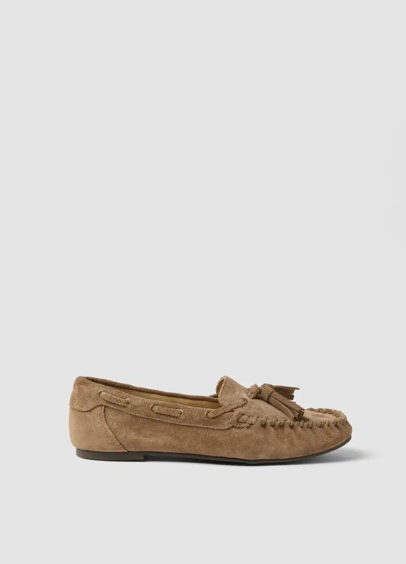 Mocassini Comodi In Vera Pelle Marrone, Donna, Marrone