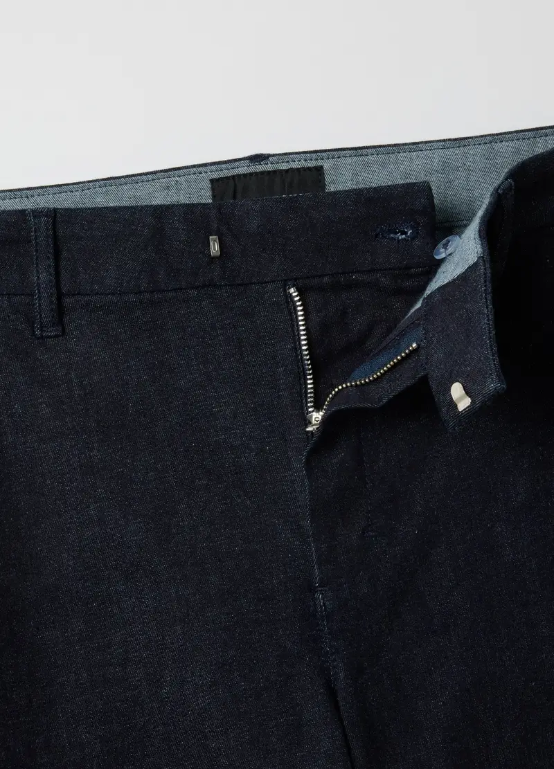 Pantaloni Chino In Misto Cotone Blu Slim Fit, Donna, Blu miniatura 2