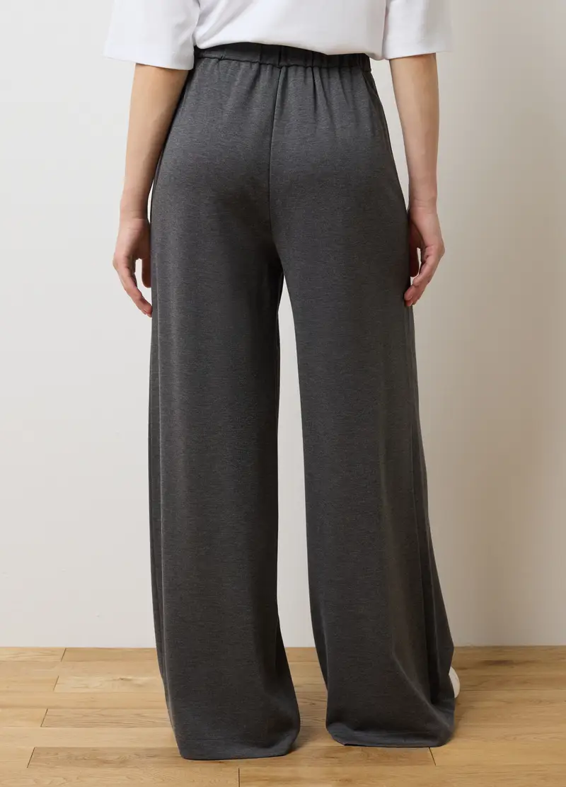 Pantaloni Grigi A Palazzo, Donna, Grigio miniatura 3