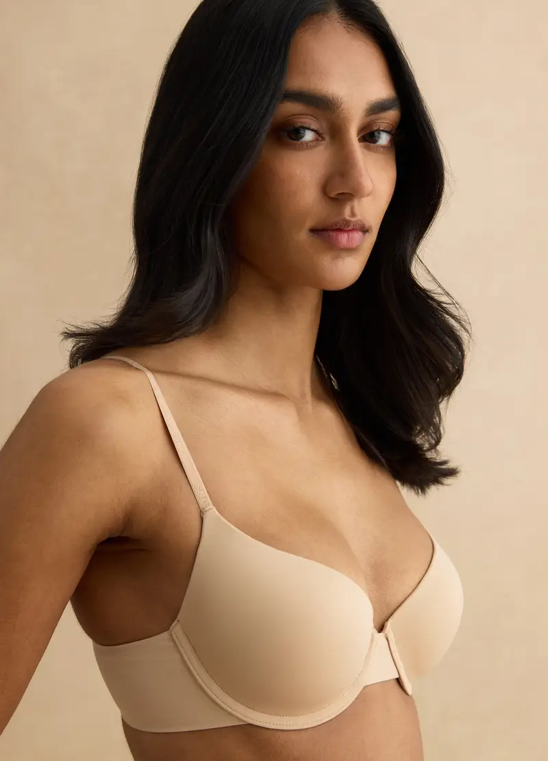 Reggiseno Beige Chiaro Con Ferretto E Coppe Imbottite, Donna, Beige